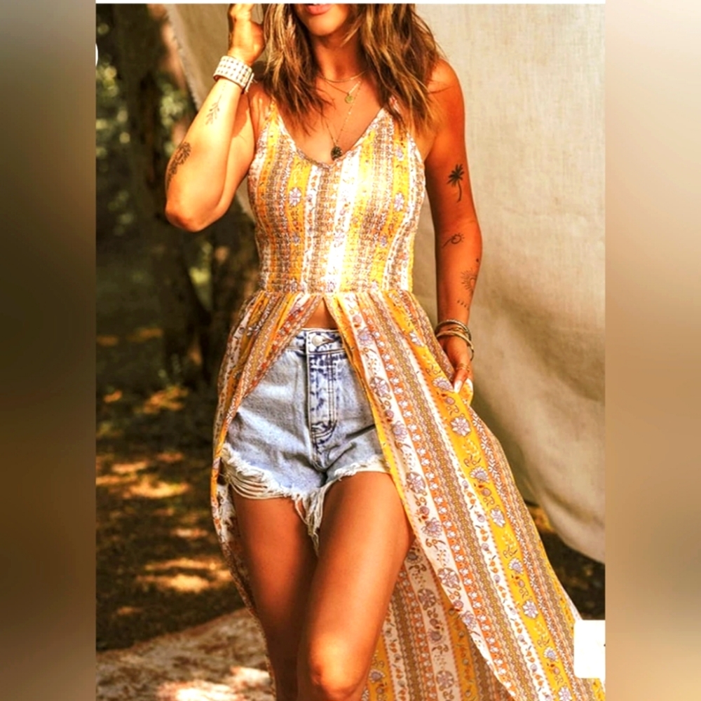 Boho Maxi Front Slit Maxi Tank